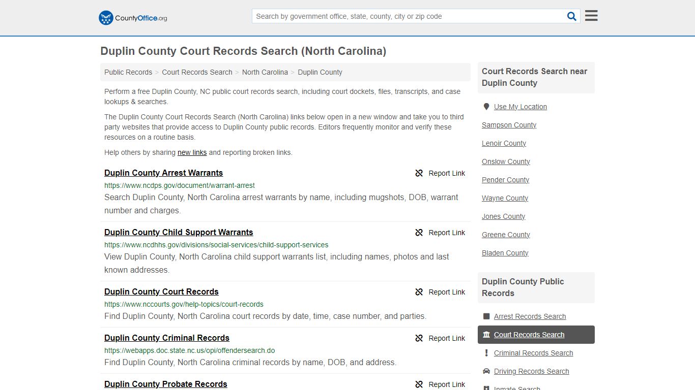 Duplin County Court Records Search (North Carolina) - County Office