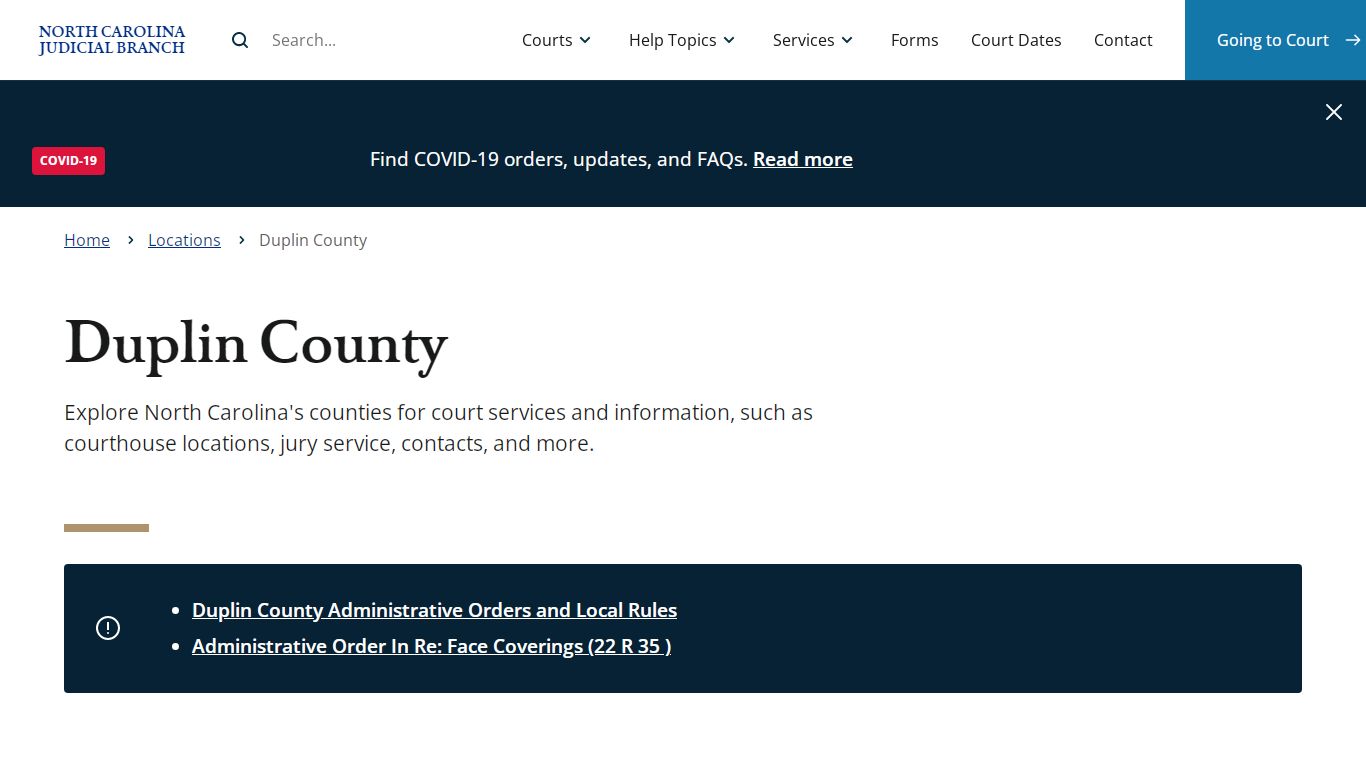 Duplin County | North Carolina Judicial Branch - NCcourts