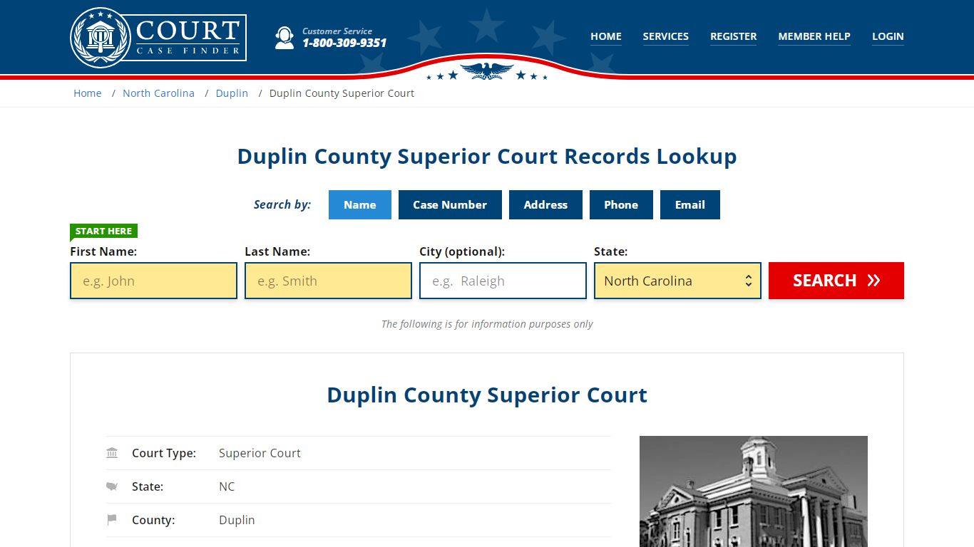 Duplin County Superior Court Records Lookup - CourtCaseFinder.com