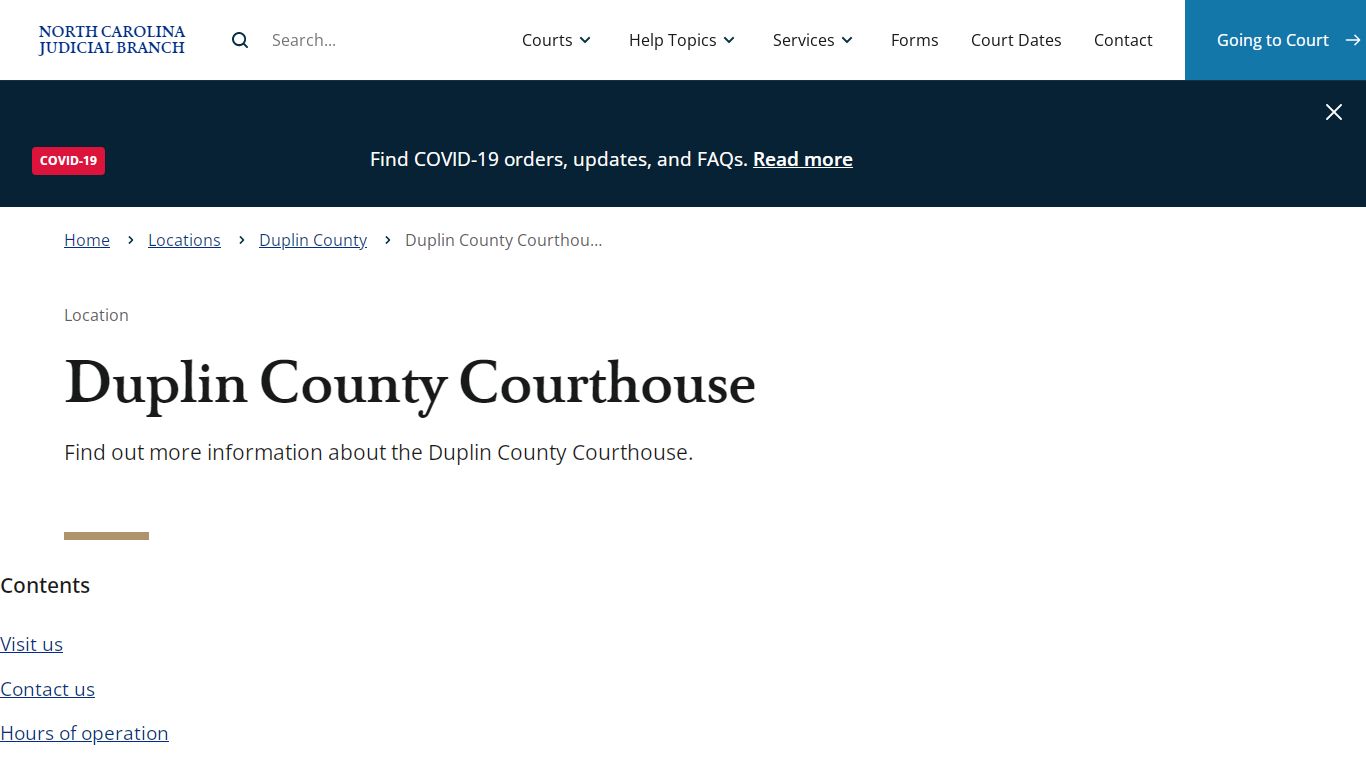 Duplin County Courthouse | North Carolina Judicial Branch